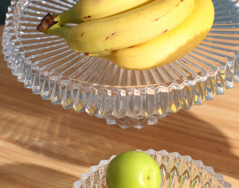 High quality transparent glass fruit plate for home hotel