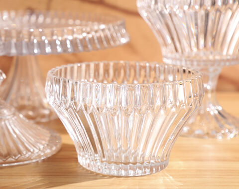 High quality transparent glass fruit plate for home hotel