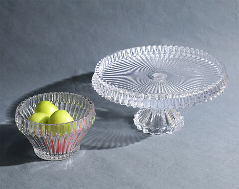 Factory Wholesale Engraved Glass Fruit Plate