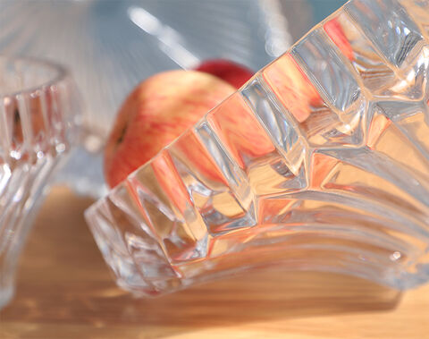Factory Wholesale Engraved Glass Fruit Plate