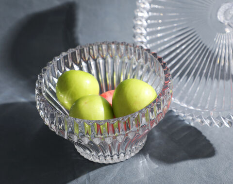 Factory Wholesale Engraved Glass Fruit Plate