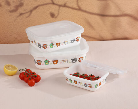 Opal glass tempered glass lunch box food container for wholesale