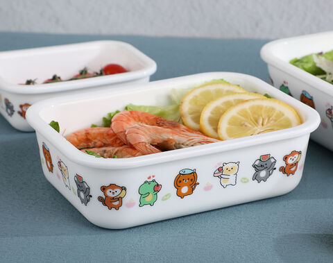 Opal glass tempered glass lunch box food container for wholesale
