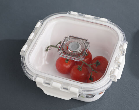 High quality opal glass food container with decal pattern lunch box