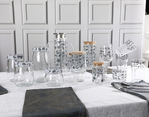 Trends high-end glassware set with lemon pattern gift promotion