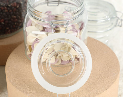500ML Machine-made Cheap Glass Storage Jar with Leak-proof Lid