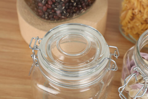 500ML Machine-made Cheap Glass Storage Jar with Leak-proof Lid