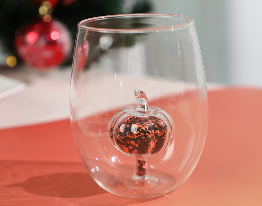 Creative Glass Cup with 3D Inner Design Factory OEM/ODM Glass Drinkware