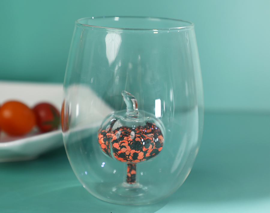 Creative Glass Cup with 3D Inner Design Factory OEM/ODM Glass Drinkware