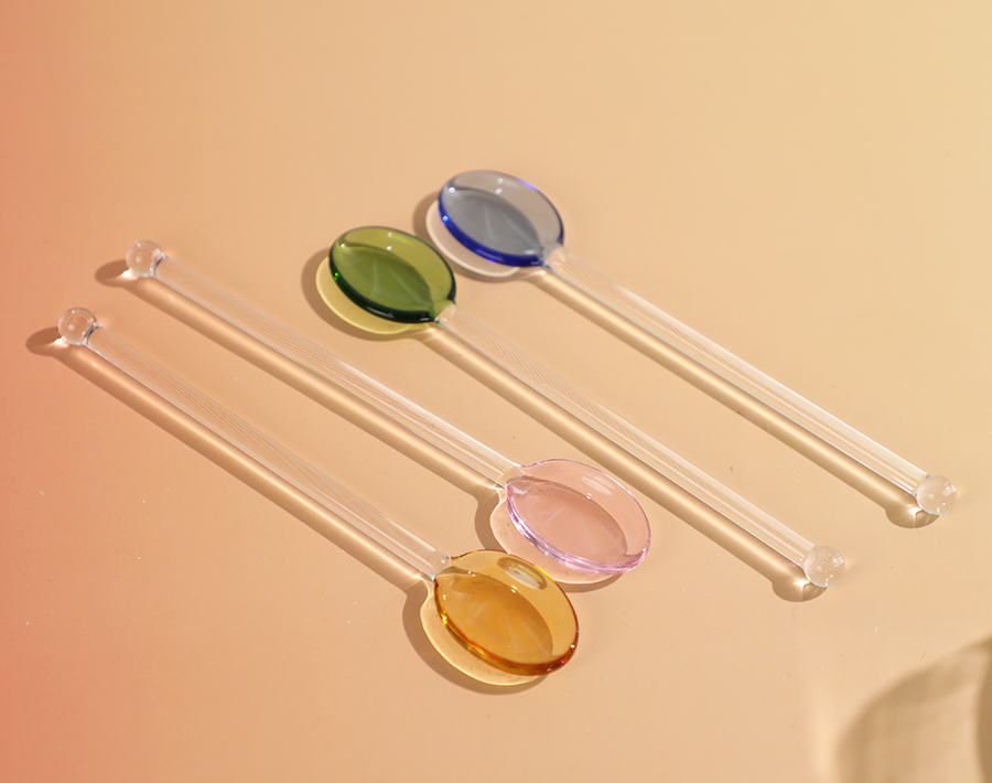 High Borosilicate Glass Colorful Spoon