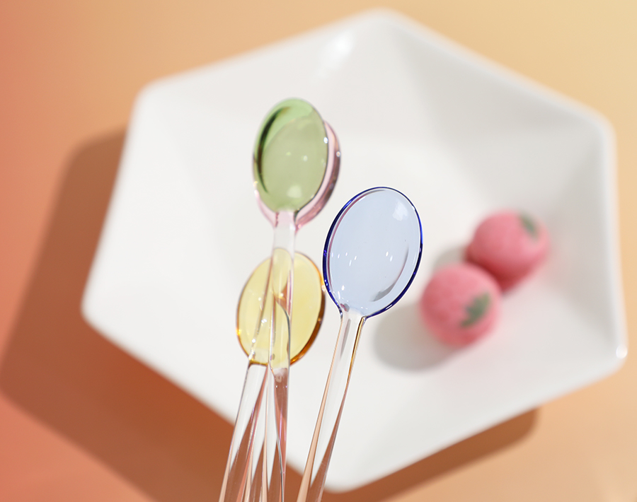 High Borosilicate Glass Colorful Spoon