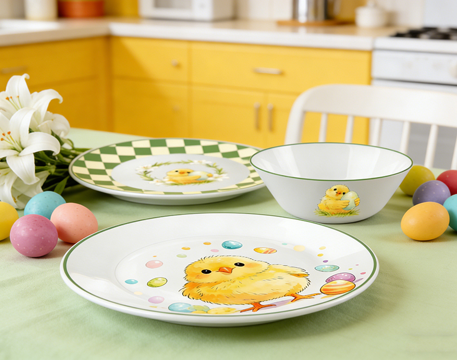 2026 New Trend 18pcs Opal Glass Plate Dinner Set Durable Kids Tableware