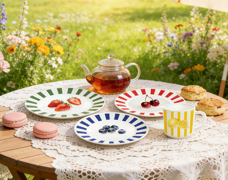 New collection high quality opal glass 16pcs dinnerware set with decal