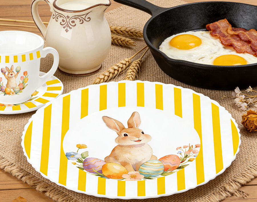Easter's Day Opal Glass Plates Festival Glassware