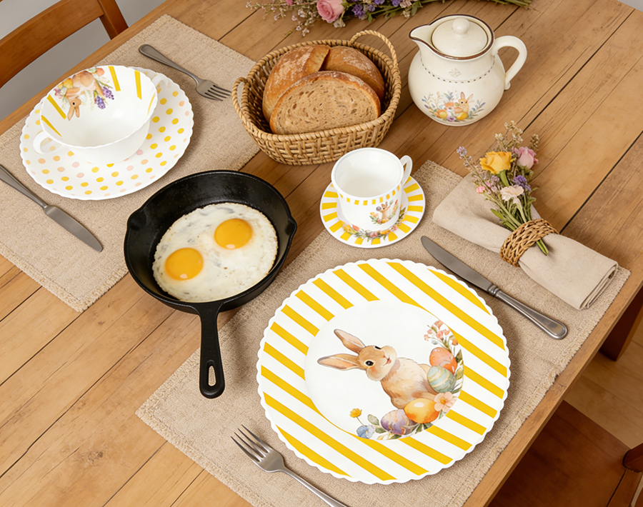 Easter's Day Opal Glass Plates Festival Glassware